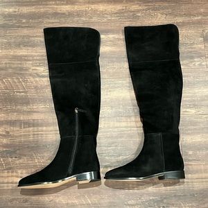 J.Crew 2MM Over the Knee Calf Black Suede Boot 9M